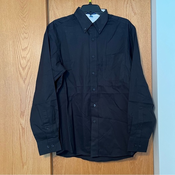 NWOT Port Authority Men’s Small Easy Care Long Sleeve Button Down Black S608 - Picture 1 of 9